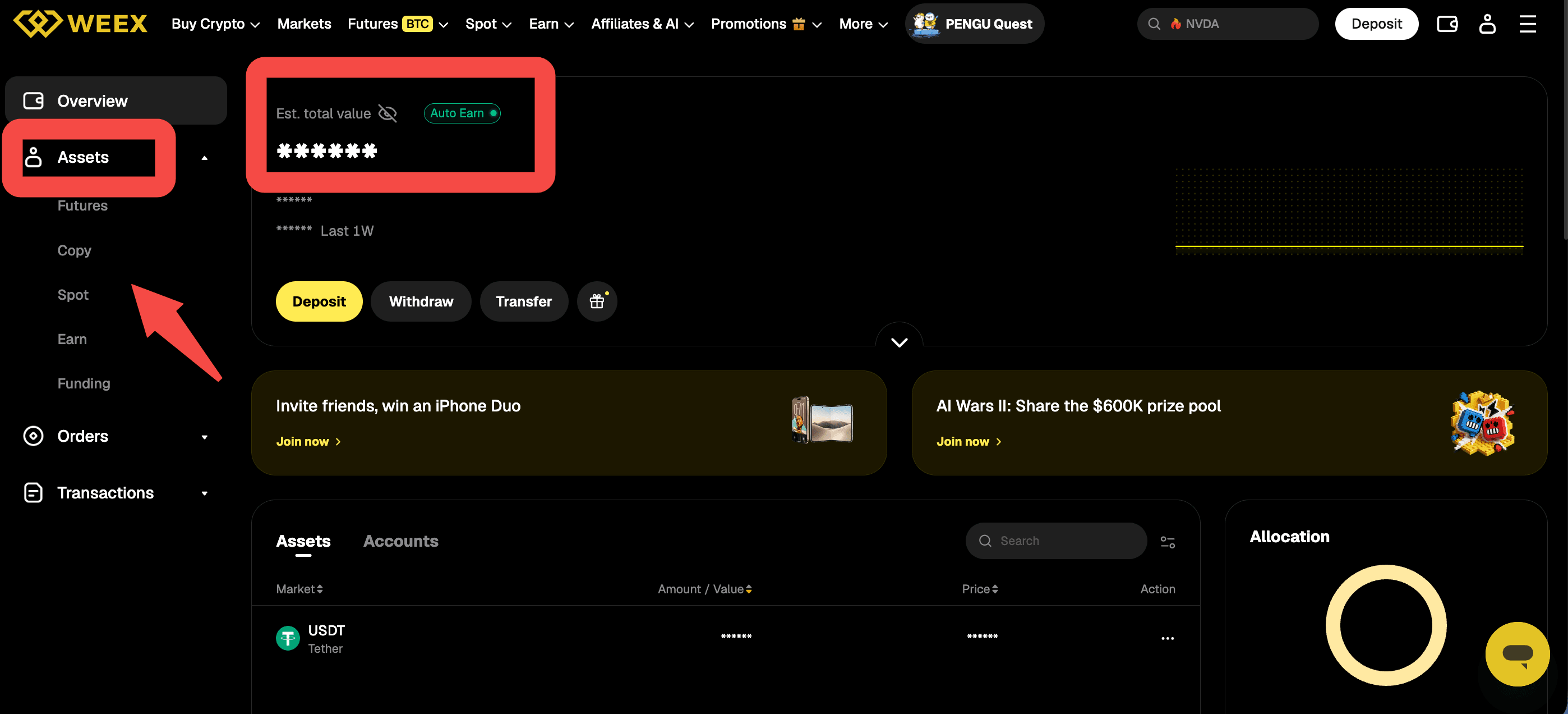 Checking Your Overall Asset Balance on WEEX 2 