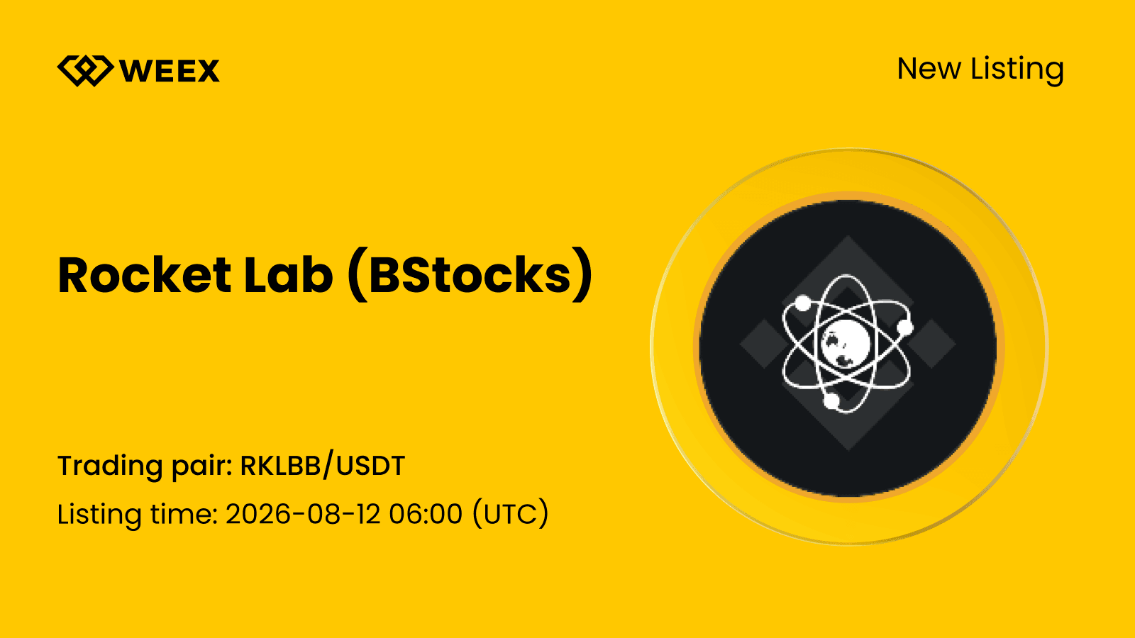 New listing: Rocket Lab (bStocks) (RKLBB) now available on WEEX