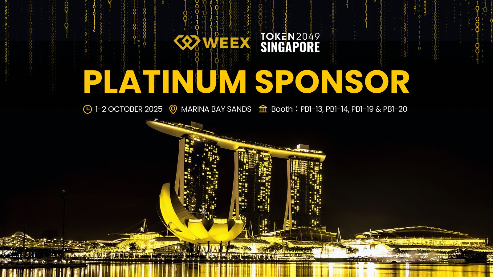 WEEX is joining #TOKEN2049 Singapore as a Platinum Sponsor
